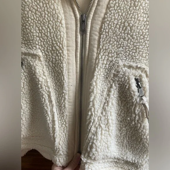 FP Movement by Free People Oversized Cream Teddy Zip Jacket - Picture 6 of 14